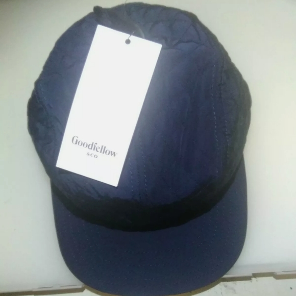 Goodfellow Quilted Hat Cap Baseball Adjustable Navy Blue Winter New With Tag - Picture 9 of 12